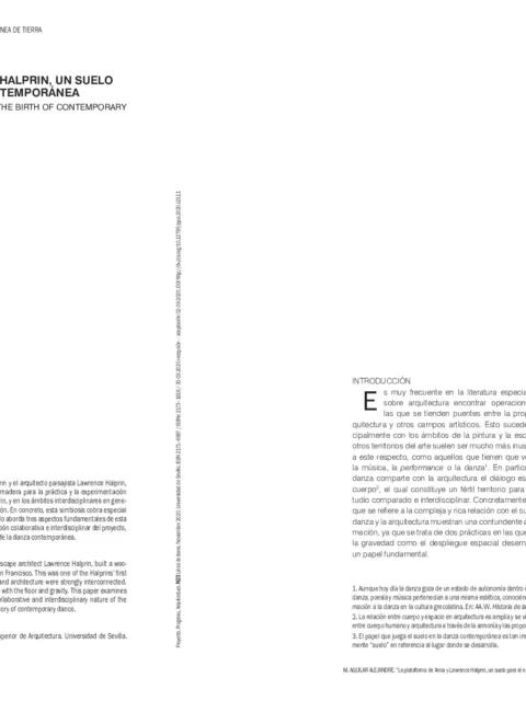 LA PLATAFORMA DE ANNA Y LAWRENCE HALPRIN, UN SUELO PARA EL NACIMIENTO DE LA DANZA CONTEMPORÁNEA