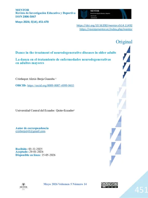 La danza en el tratamiento de enfermedades neurodegenerativas  en adultos mayores