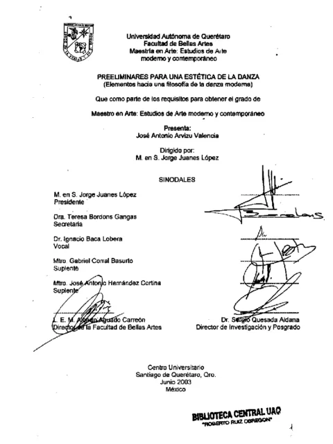 Preeliminares para una estética de la danza (Elementos hacia una filosofía de la danza moderna)