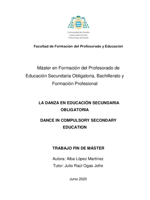 La Danza en Educación Secundaria Obligatoria