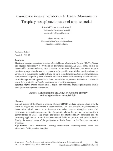 Aportes y reconfiguraciones de la danza social en la danza movimiento terapia