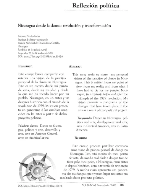 Nicaragua desde la danza: revolución y transformación
