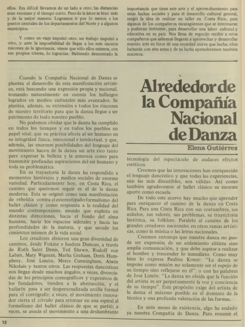 Alrededor de la Compañía Nacional de Danza