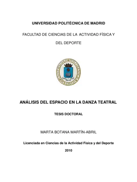 Análisis del espacio en la danza teatral