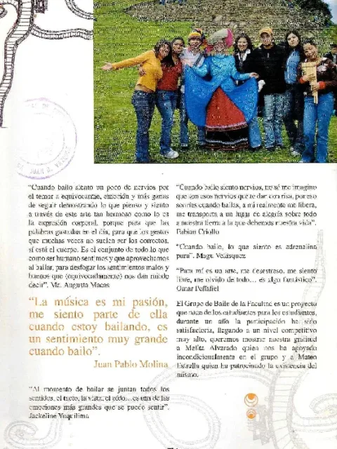 El grupo de danza de la facultad