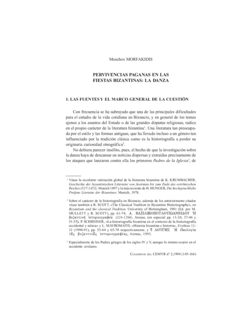 Pervivencias paganas en las fiestas bizantinas: la danza