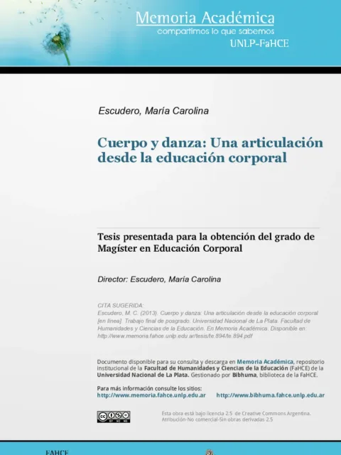 Cuerpo y danza : Una articulación desde la educación corporal