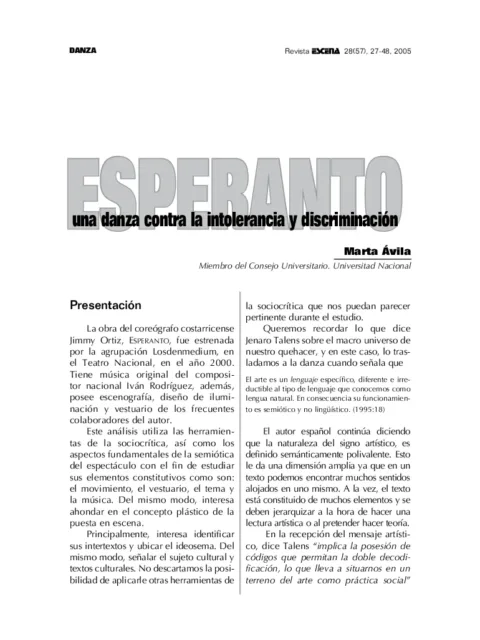 Esperanto: una danza contra la intolerancia y la discriminación