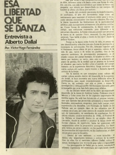 Esa libertad que se danza. Entrevista a Alberto Dallal.