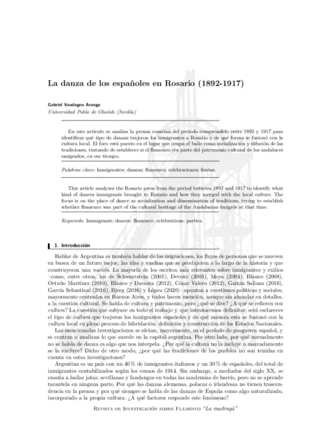 La danza de los españoles en Rosario (1892-1917)