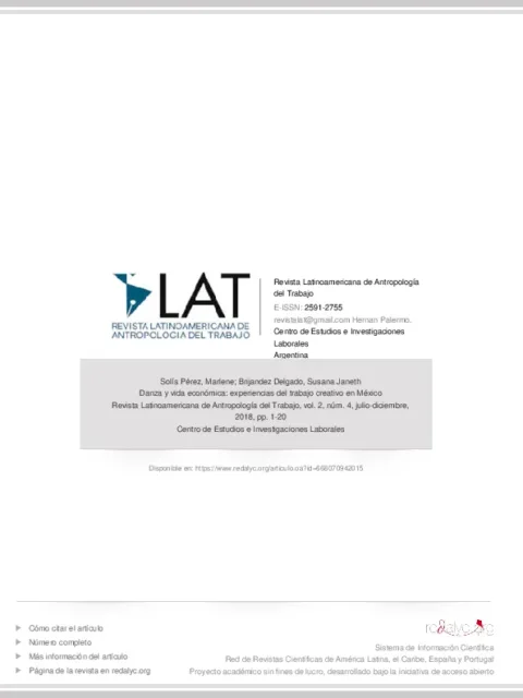 Danza y vida económica: experiencias del trabajo creativo en México