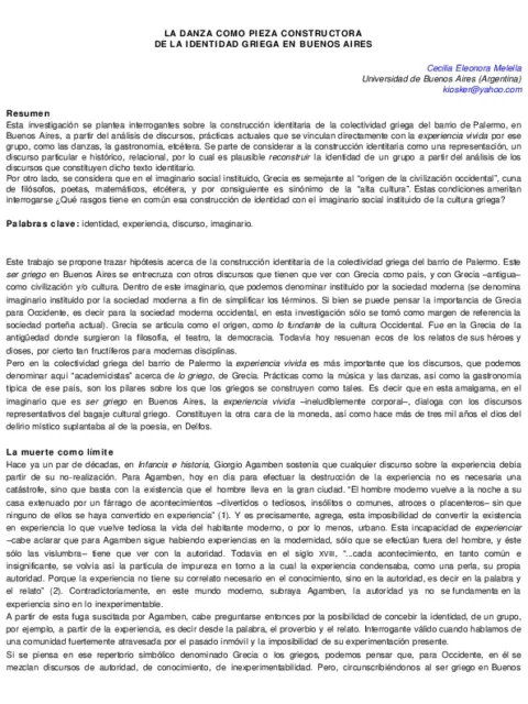 La danza como pieza constructora de la identidad griega en Buenos Aires