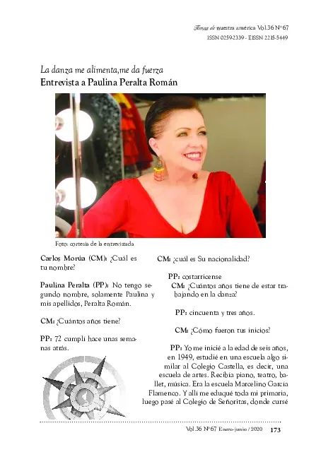 La danza me alimenta,me da fuerza Entrevista a Paulina Peralta Román
