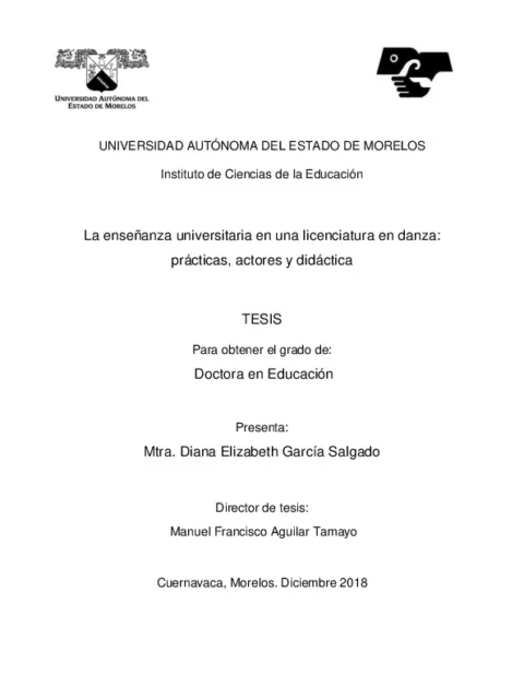 La enseñanza universitaria en una licenciatura en danza: prácticas, actores y didáctica