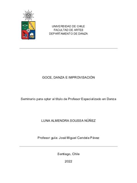 Goce, danza e improvisación
