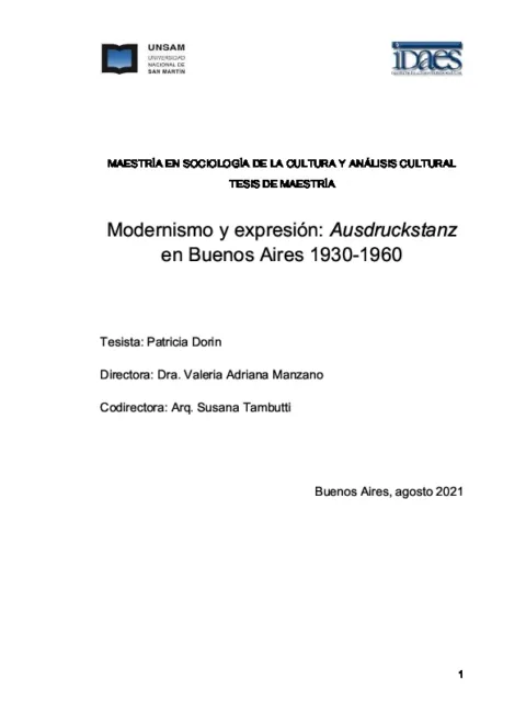 Modernismo y expresión : ausdruckstanz en Buenos Aires 1930-1960