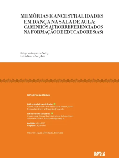 Memorias y ancestralidad en salas de danza: Caminos afroreferenciados en la formación de educadores(as)