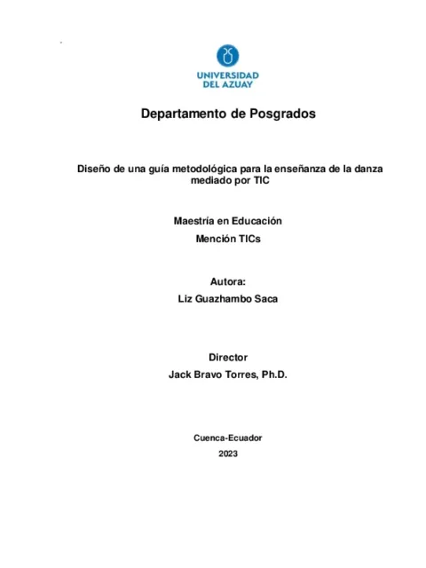 Diseño de una guía metodológica para la enseñanza de la danza mediado por TIC