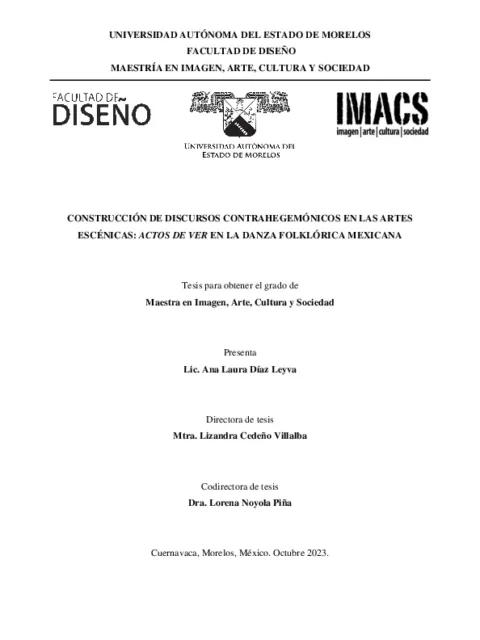 Construcción de discursos contrahegemónicos en las artes escénicas: actos de ver en la danza folklórica mexicana