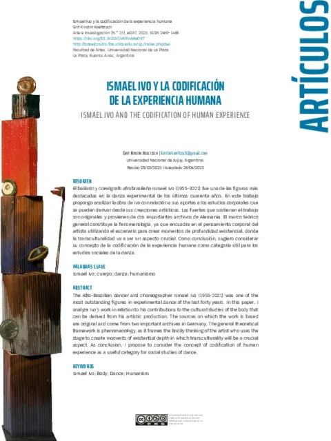 Ismael Ivo y la codificación de la experiencia humana