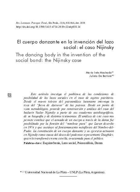 El cuerpo danzante en la invención del lazo social: el caso Nijinsky