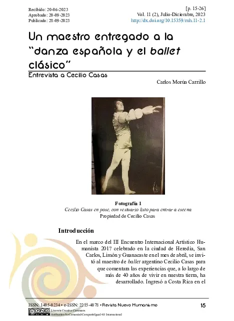 Un maestro entregado a la «danza española y al ballet clásico»: Entrevista a Cecilio Casas