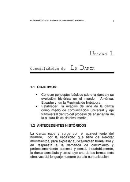 El pasacalle, sanjuanito y bomba como proceso de enseñanza para docentes.