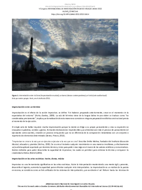 Investigación sobre Arte de la Improvisación musical en un enfoque interdisciplinario
