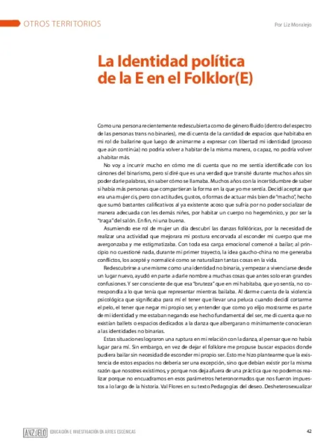 La Identidad política de la E en el Folklor(E)