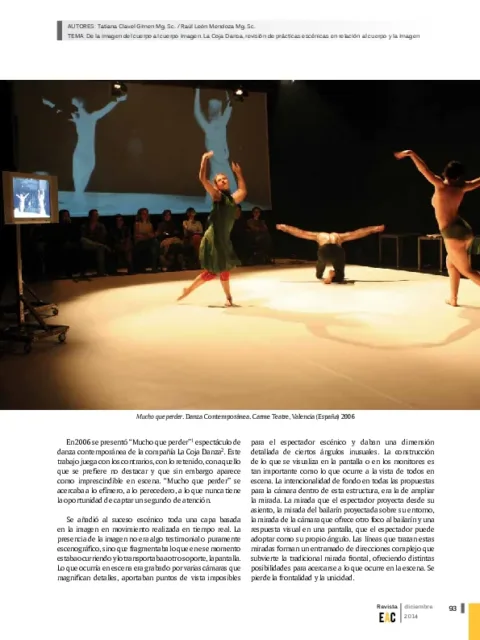 De la imagen del cuerpo al cuerpo imagen: La Coja Dansa, revisión de prácticas escénicas en relación al cuerpo y la imagen