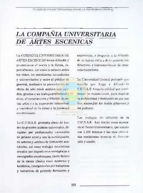 La compañía universitaria de artes escénicas