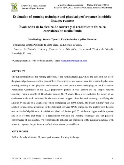 Evaluación de la técnica de carrera y el rendimiento físico en corredores de medio fondo