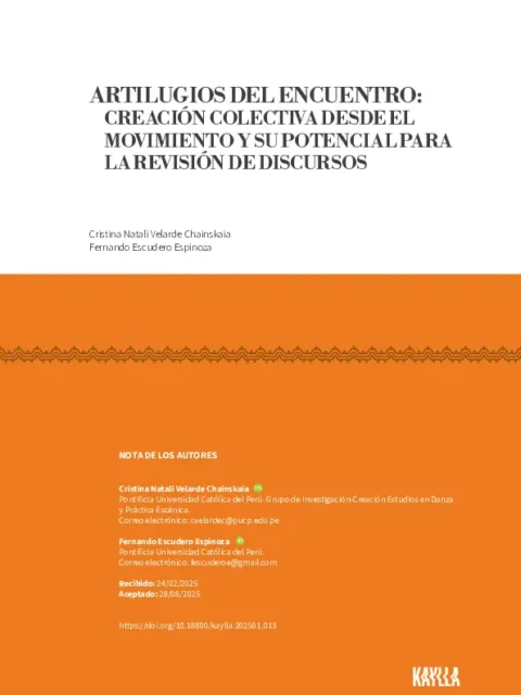 Artilugios del encuentro: Una aproximación a la creación colectiva desde el movimiento y su potencial para la revisión de discursos, desde la teoría vincular