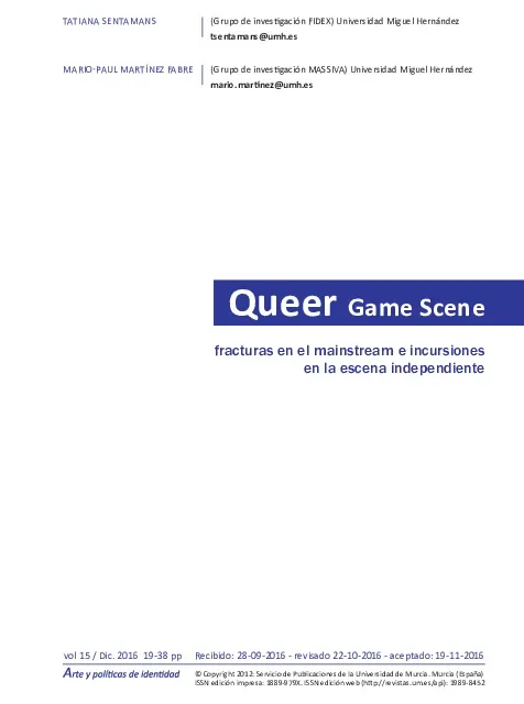 Queer game scene: fracturas en el mainstream e incursiones en la escena independiente