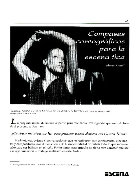 Compases coreográficos para la escena tica