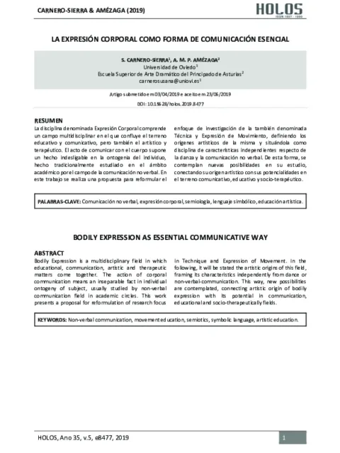 La Expresión Corporal como forma de comunicación esencial