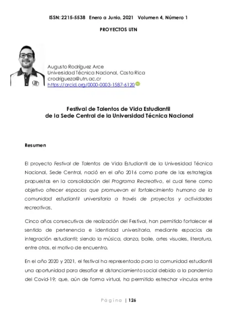 Festival de Talentos de Vida Estudiantil de la Sede Central de la Universidad Técnica Nacional