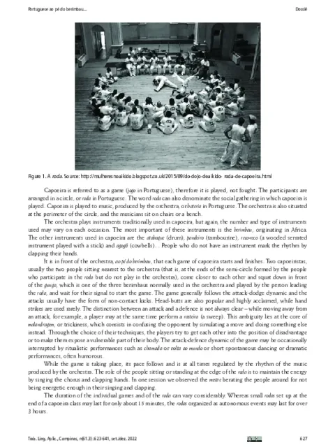 Português ao pé do berimbau: sobre a capoeira como uma língua adicional: sobre a capoeira como uma língua adicional