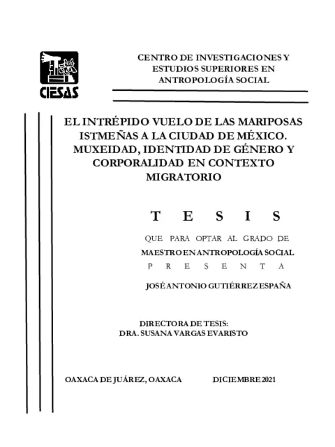 EL INTRÉPIDO VUELO DE LAS MARIPOSAS ISTMEÑAS A LA CIUDAD DE MÉXICO. MUXEIDAD, IDENTIDAD DE GÉNERO Y CORPORALIDAD EN CONTEXTO MIGRATORIO