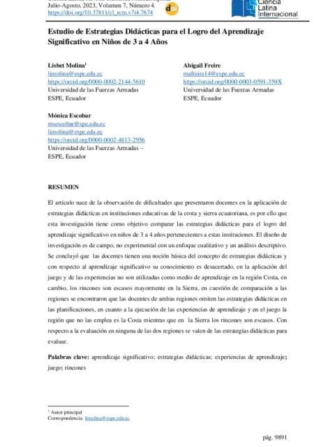 Aprendizaje significativo y enseñanza del folklore costeños a niños de 5 y 6 años