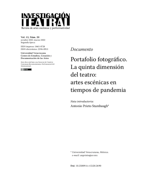 Caracterización del laboratorio interdisciplinar en Artes Escénicas (teatro, danza y circo), dirigido a niños de tres a cinco años