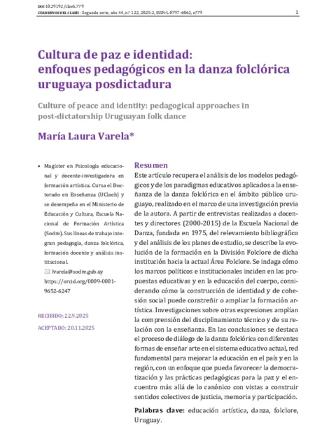 La Danza Folclórica Ecuatoriana en el contexto de su identidad cultural e integración social