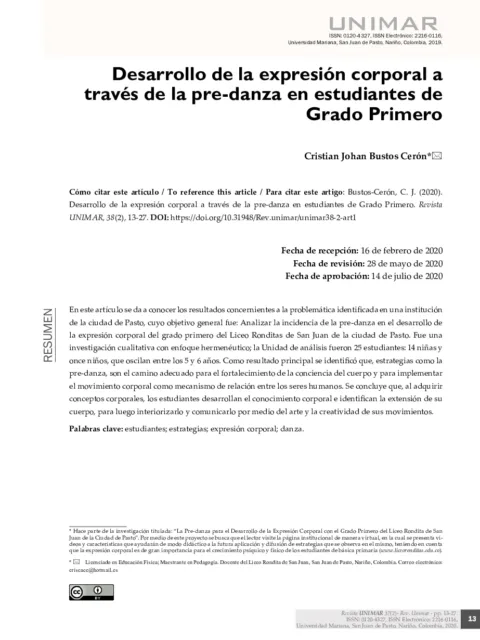 El desarrollo de la expresión artística a través de la danza Carnaval de Sarhua