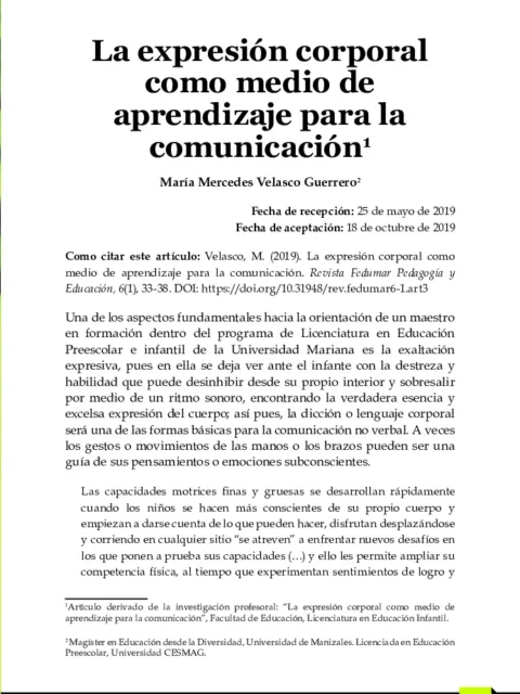 Importancia de la expresión corporal como medio para el aprendizaje de la Marinera Norteña