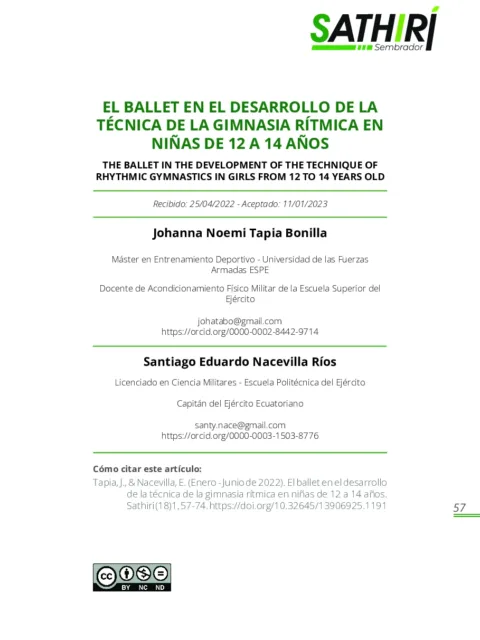 El ballet en el desarrollo de la técnica de la gimnasia rítmica