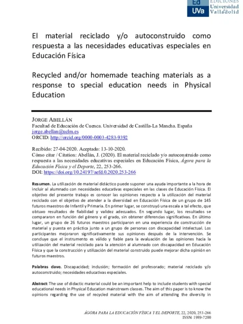 La danza como herramienta para la integración y el aprendizaje integral del alumnado con Necesidades Educativas Especiales en Educación Física