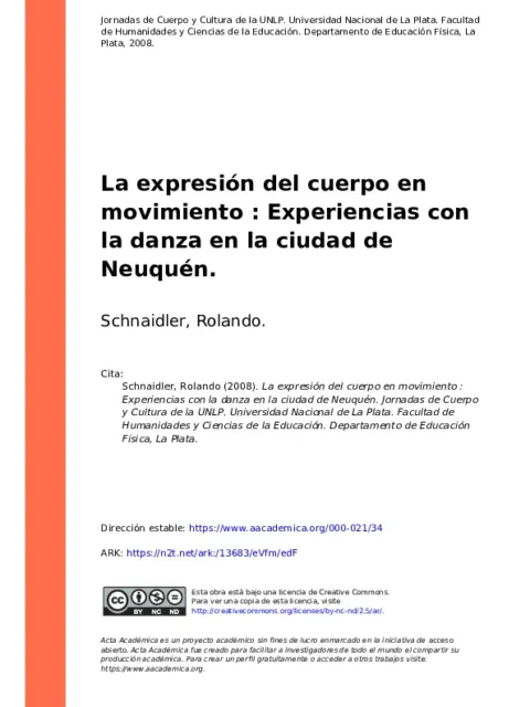 La experiencia estética del movimiento