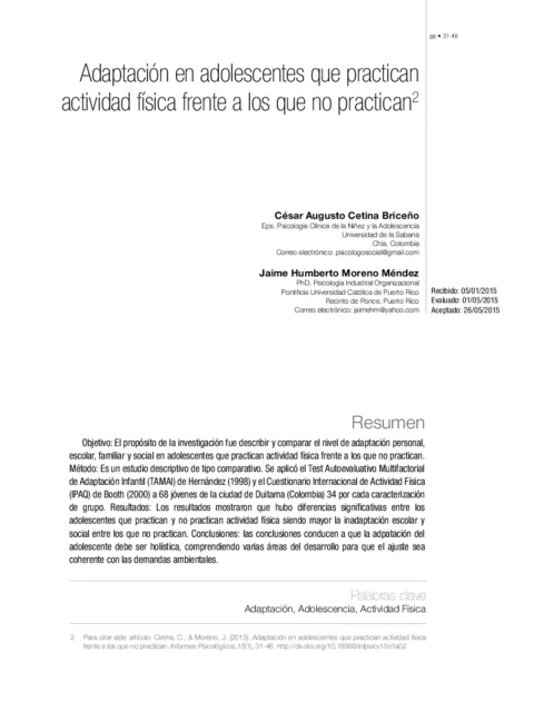 Autoeficacia y asertividad en adolescentes que practican y no practican danzas folklóricas