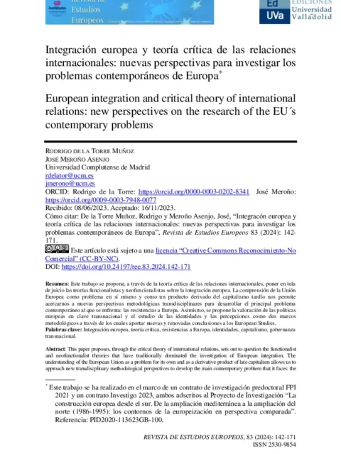 El arte coreográfico en la historia de las relaciones internacionales europeas