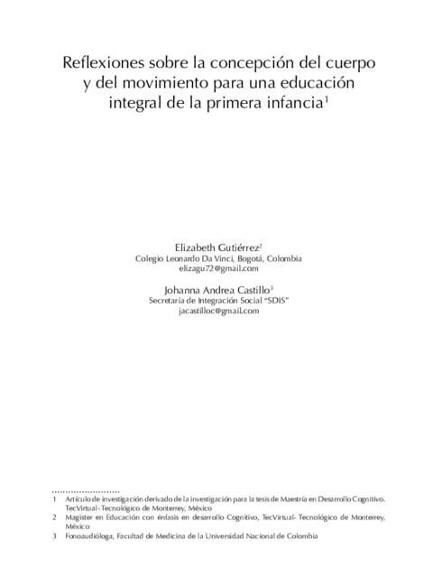 Una concepción del movimiento y de la danza creativa